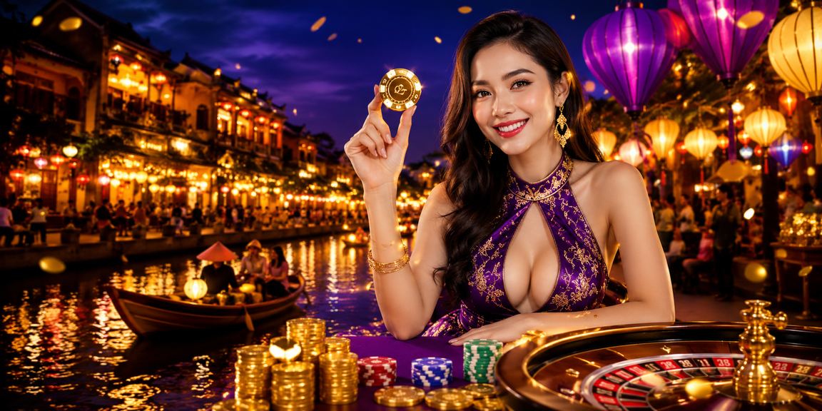 Khung cảnh đèn lồng rực rỡ tại Hội An về đêm, nơi người dùng yêu thích trải nghiệm game trực tuyến qua điện thoại